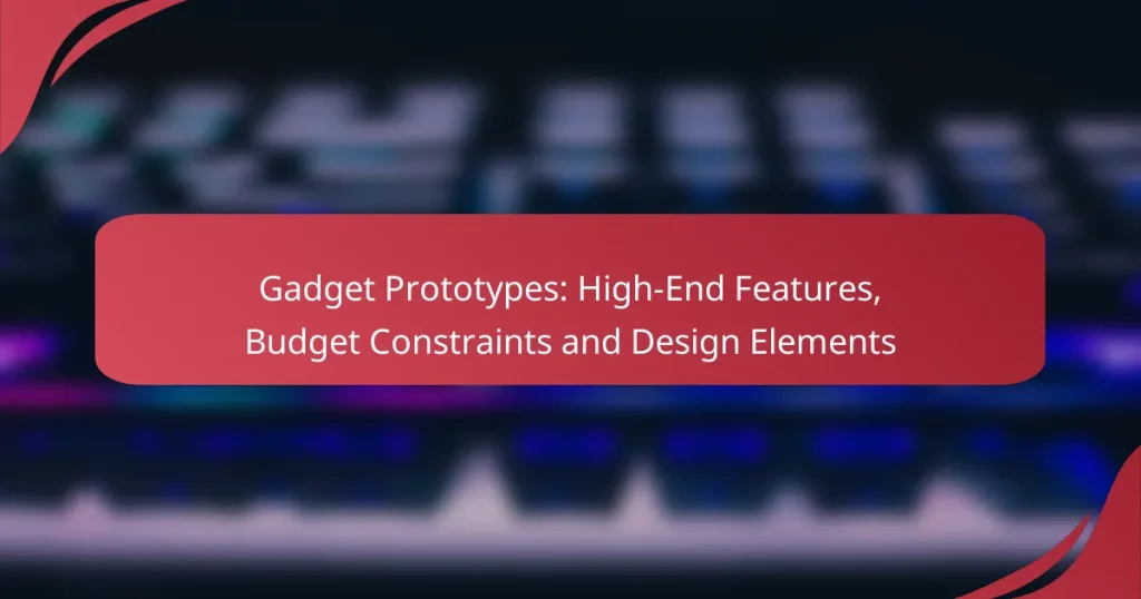 Gadget Prototypes: High-End Features, Budget Constraints and Design Elements