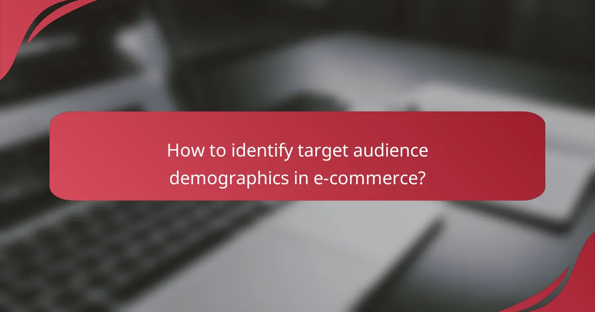 How to identify target audience demographics in e-commerce?