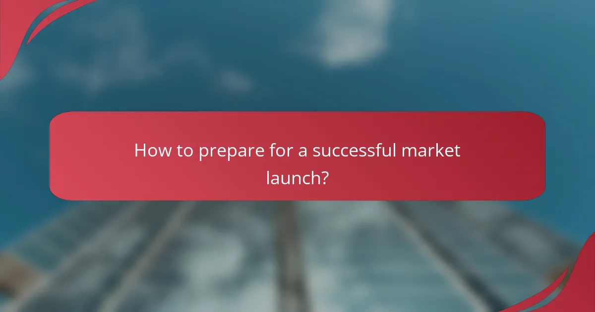 How to prepare for a successful market launch?